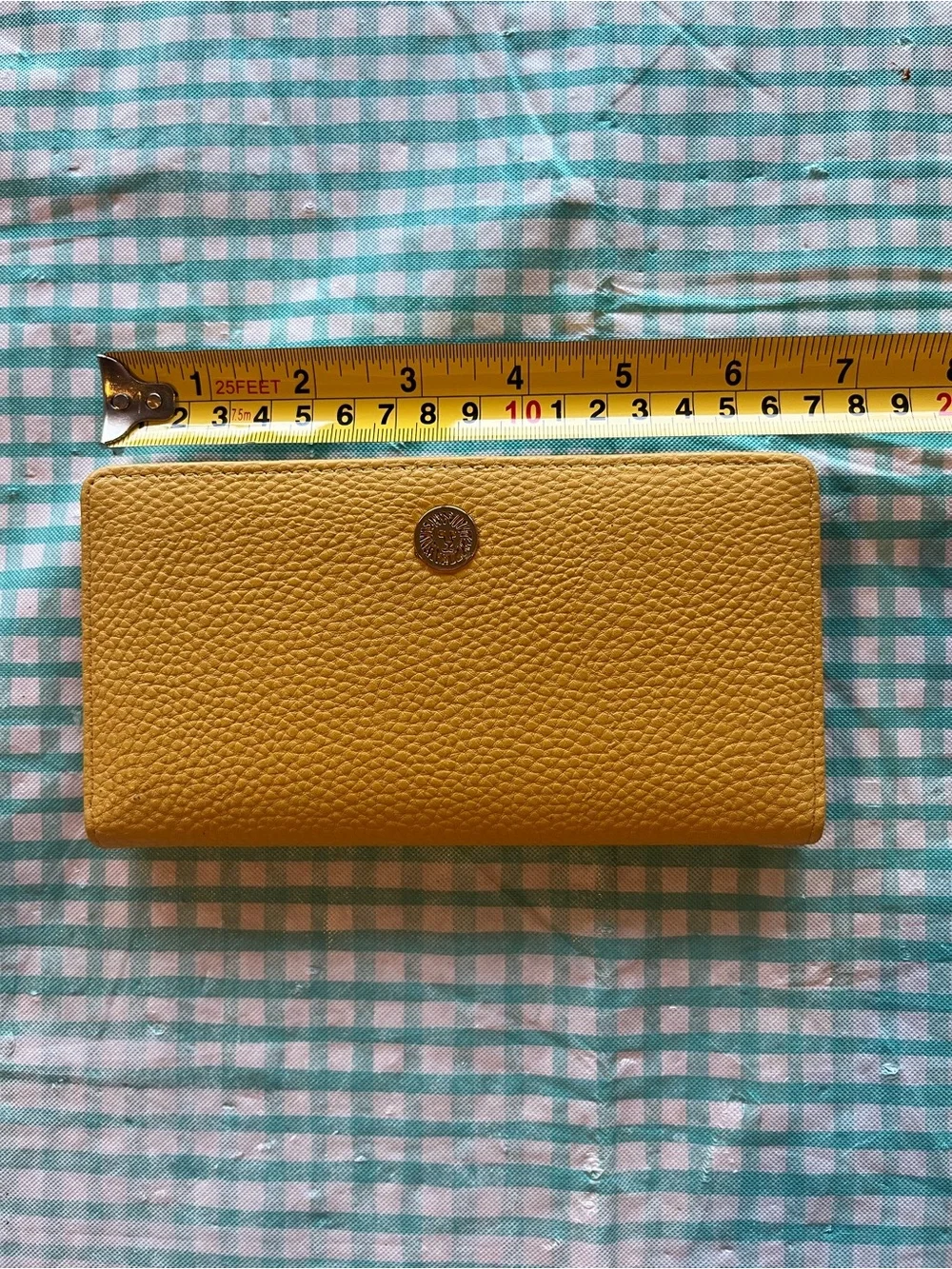 Anne Klein Yellow Pebbled Leather Wallet - Women's Zip Wallet